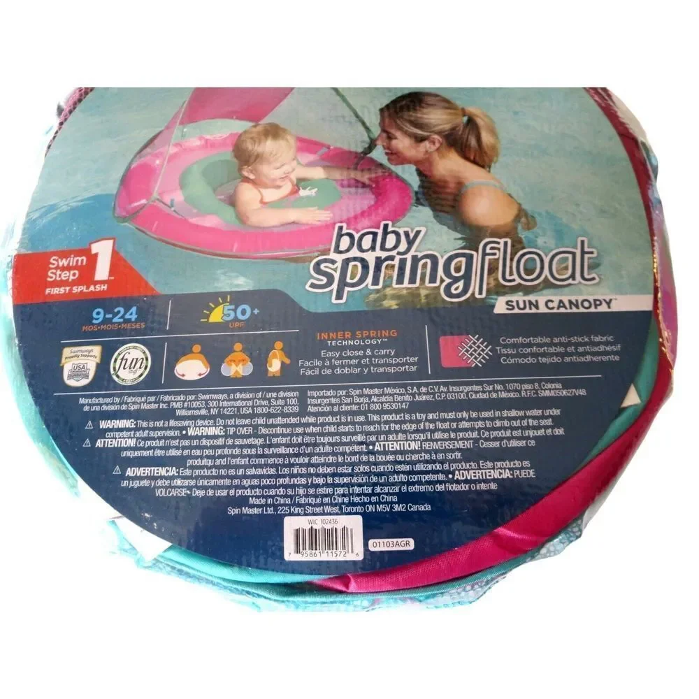 SwimWays Baby Spring Float Sun Canopy. 9-24 months‎ - 50+ UPF Pink